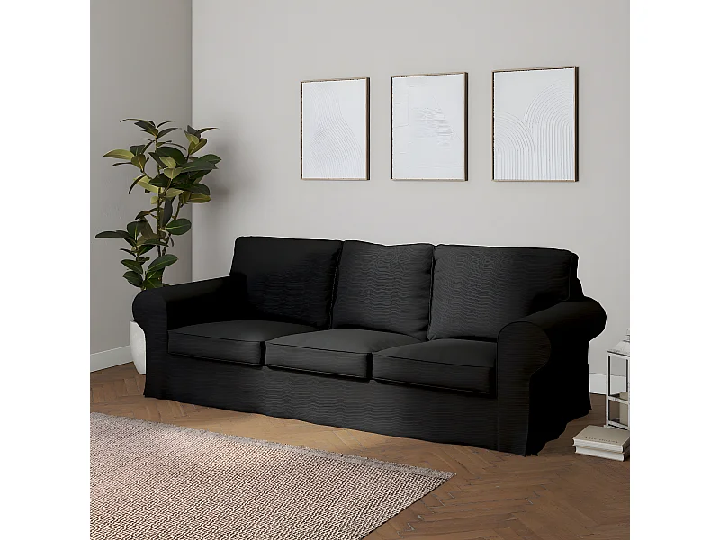 Bezug für Ektorp 3-Sitzer Sofa nicht ausklappbar, Etna, schwarz