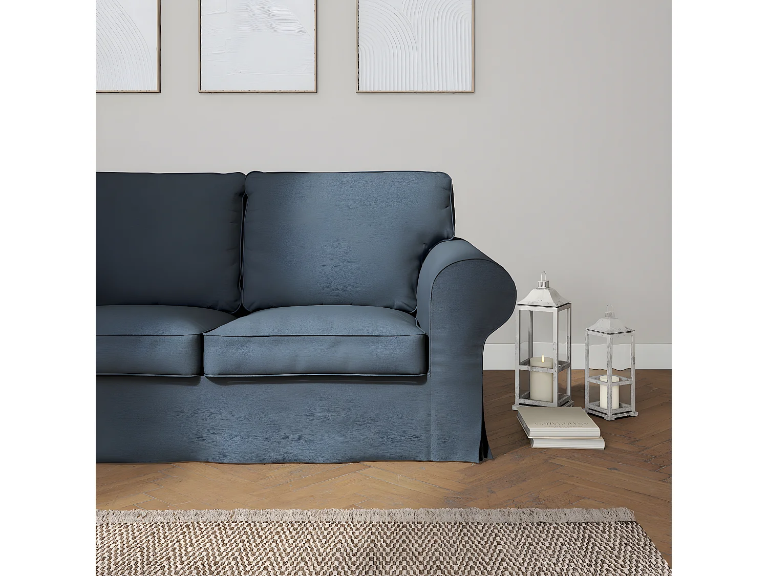 Bezug für Ektorp 2-Sitzer Sofa nicht ausklappbar, Etna, blau