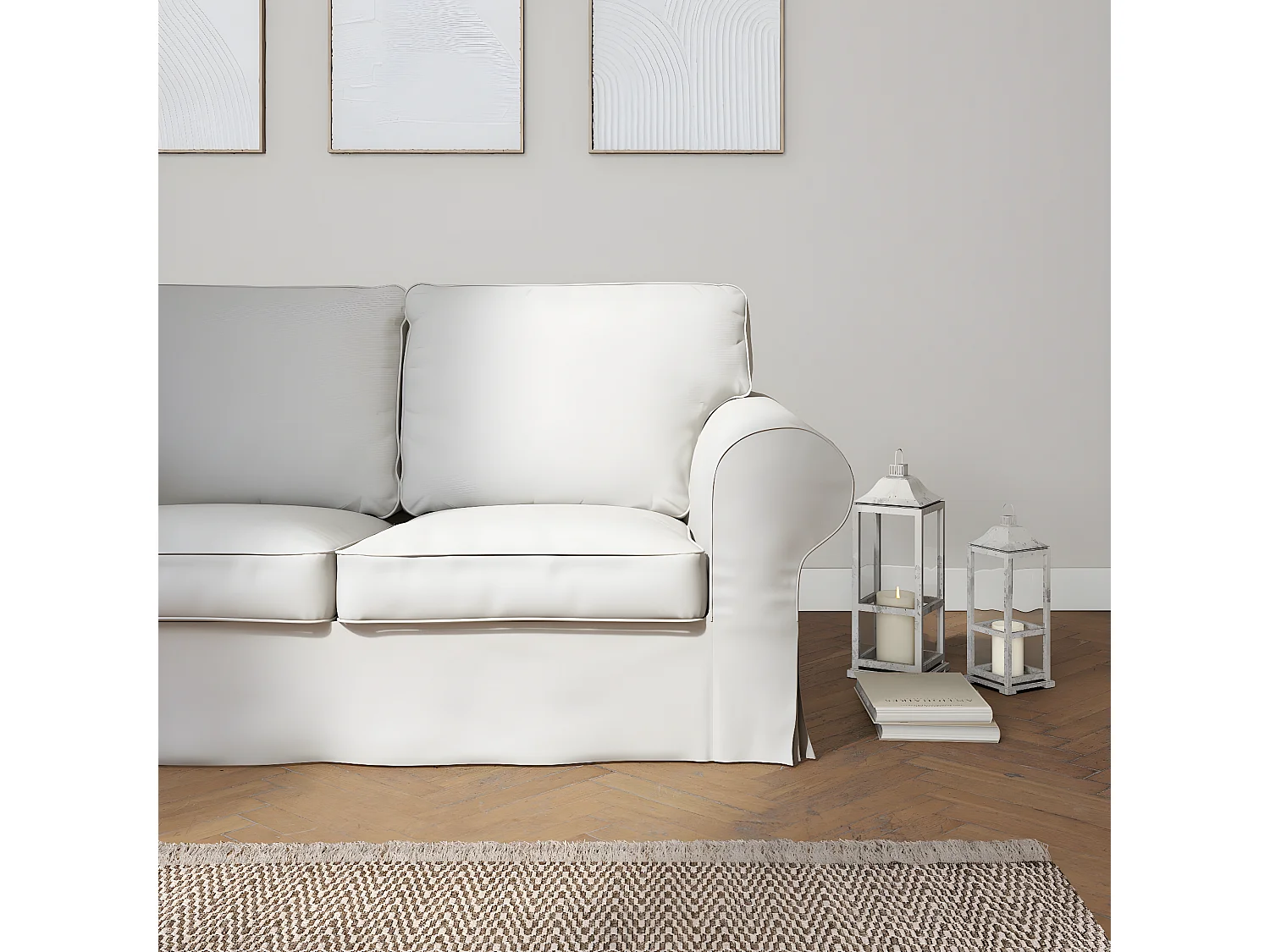 Bezug für Ektorp 2-Sitzer Sofa nicht ausklappbar, Etna, hellgrau