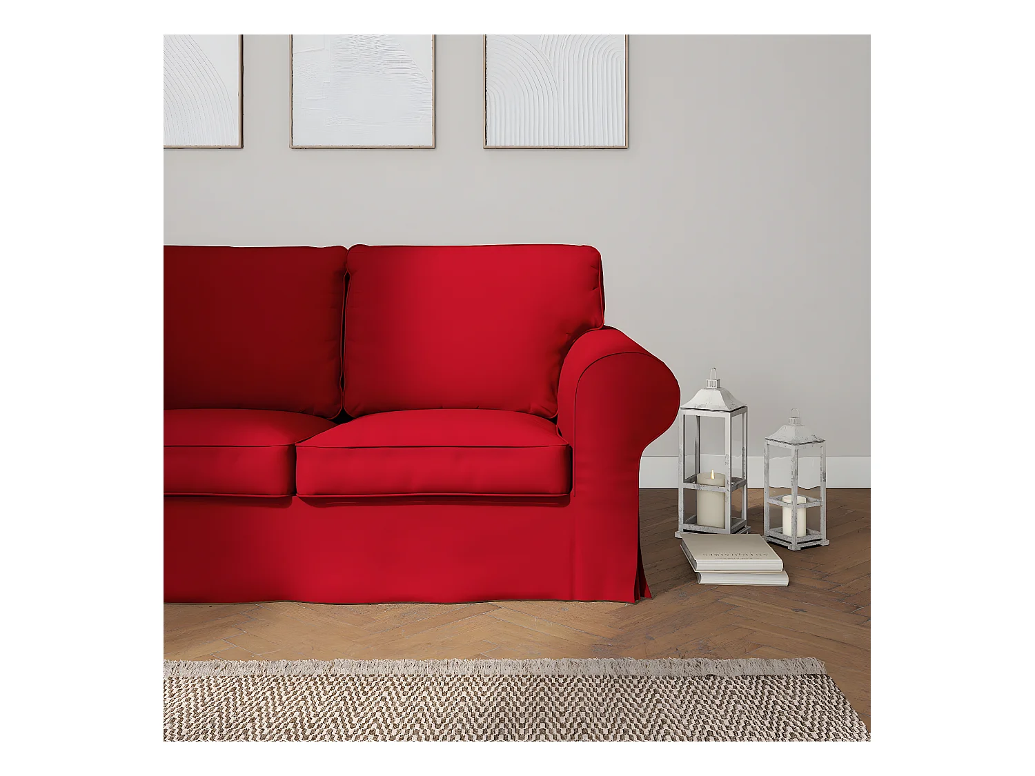 Bezug für Ektorp 2-Sitzer Sofa nicht ausklappbar, Etna, rot