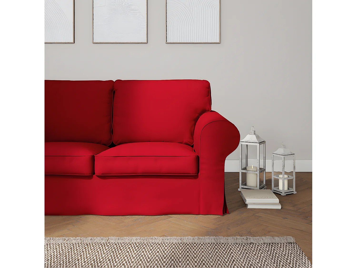 Bezug für Ektorp 2-Sitzer Sofa nicht ausklappbar, Etna, rot