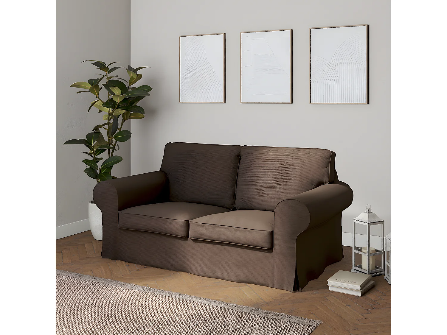 Bezug für Ektorp 2-Sitzer Sofa nicht ausklappbar, Etna, braun