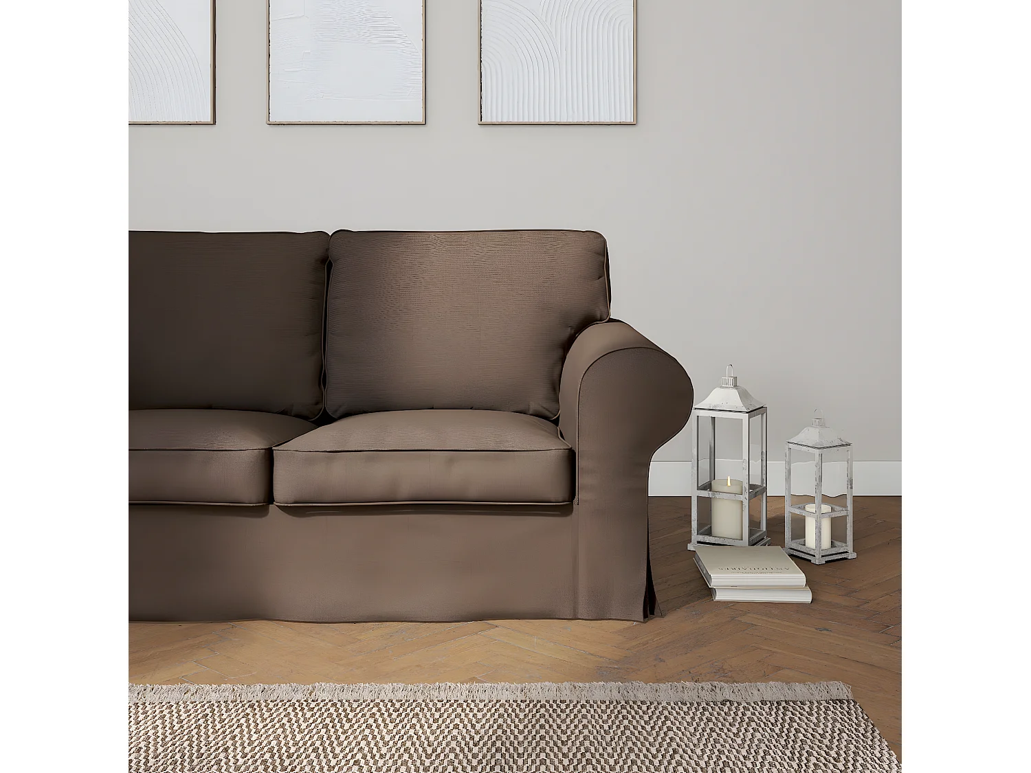 Bezug für Ektorp 2-Sitzer Sofa nicht ausklappbar, Etna, braun