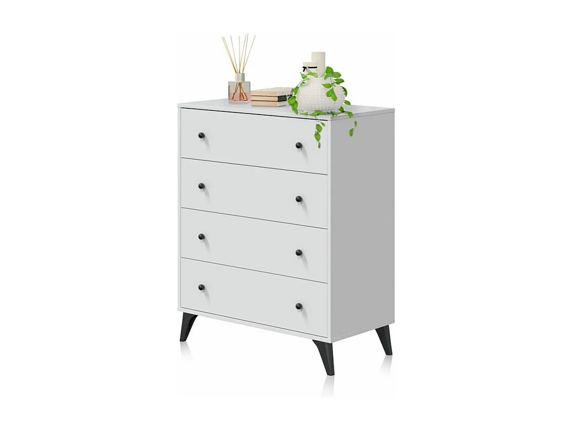 Cómoda Iconic Blanco Artik (Blanco Mate) - Negro