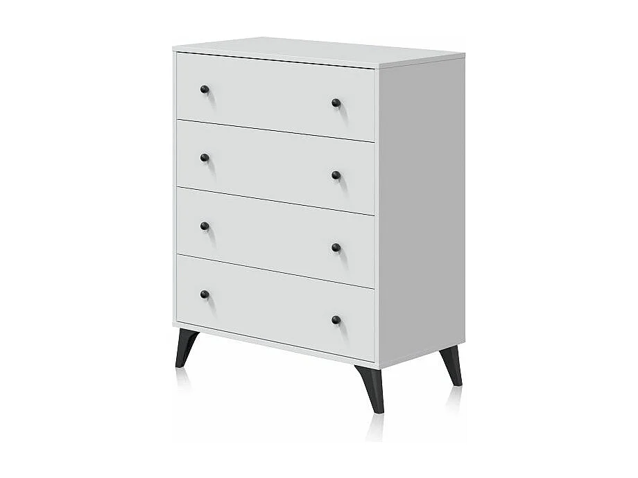 Cómoda Iconic Blanco Artik (Blanco Mate) - Negro