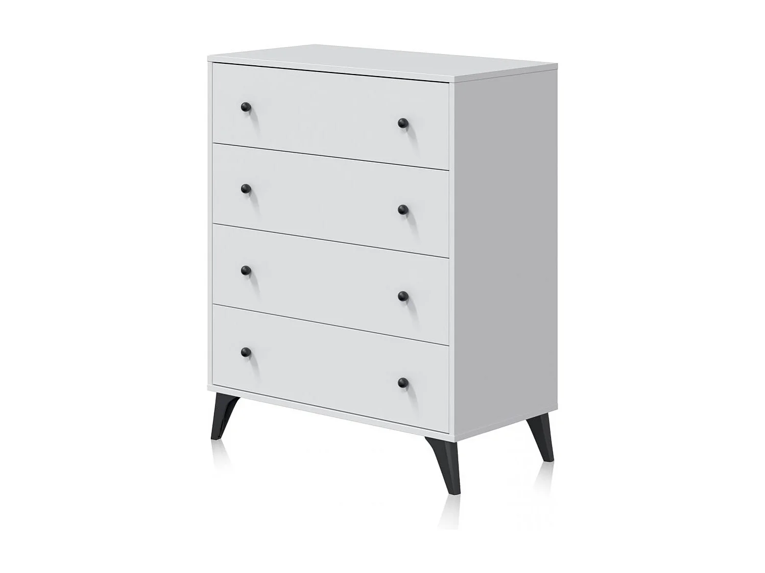 Cómoda Iconic Blanco Artik (Blanco Mate) - Negro