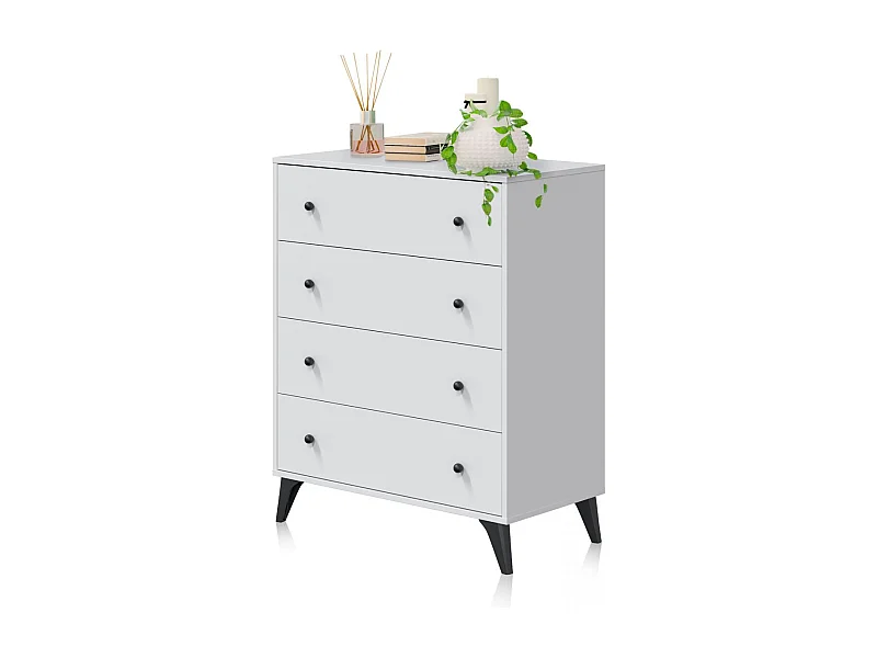 Cómoda Iconic Blanco Artik (Blanco Mate) - Negro