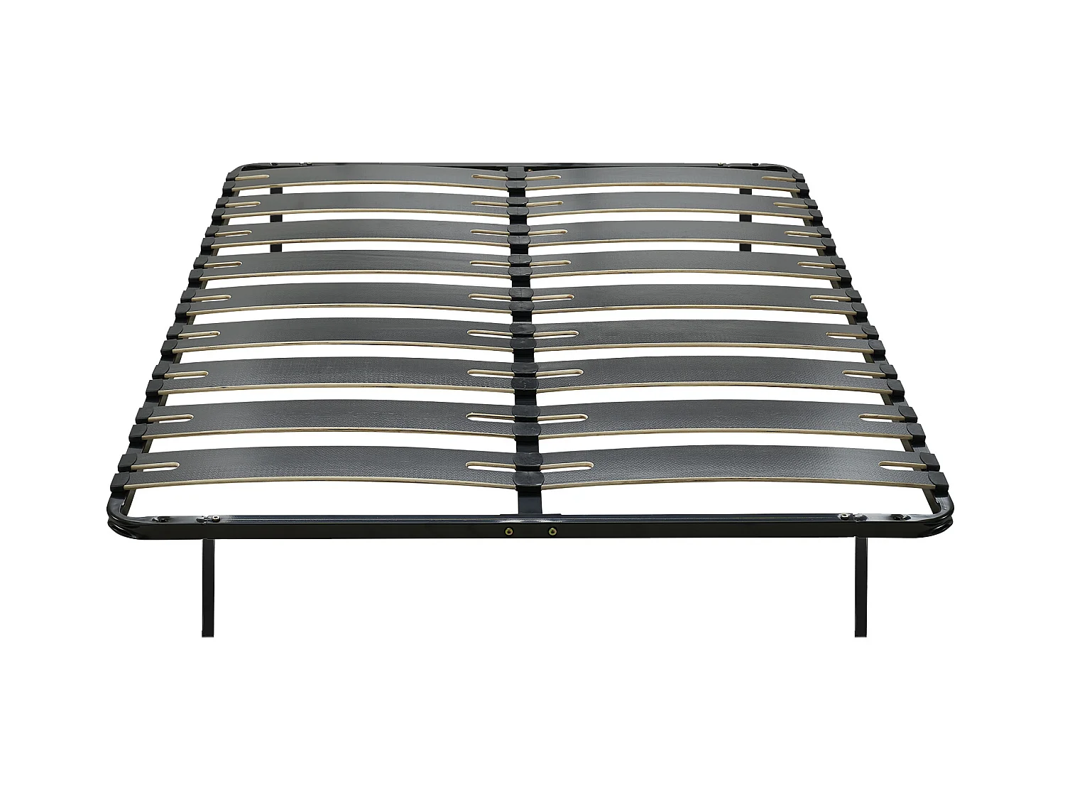 Somier de láminas para montar 140 x 190 cm - 2 x 9 láminas - Antideslizante - Con patas - Negro - MONTIANO de YSMÉE