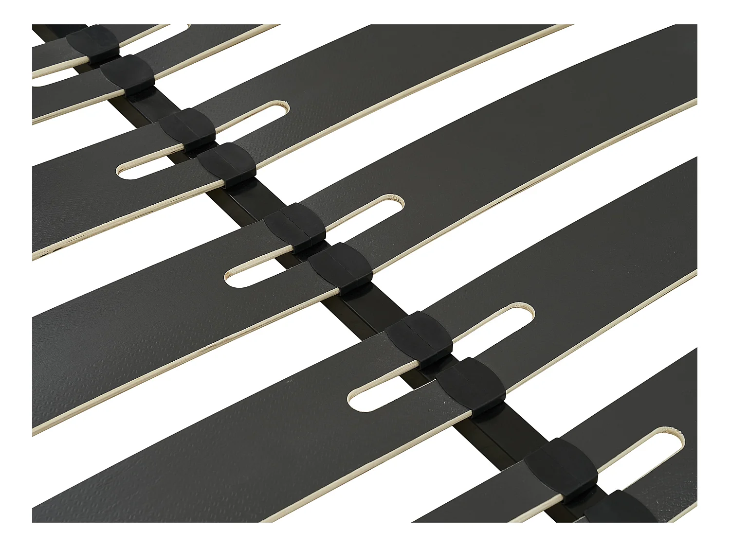 Somier de láminas para montar 140 x 190 cm - 2 x 9 láminas - Antideslizante - Con patas - Negro - MONTIANO de YSMÉE