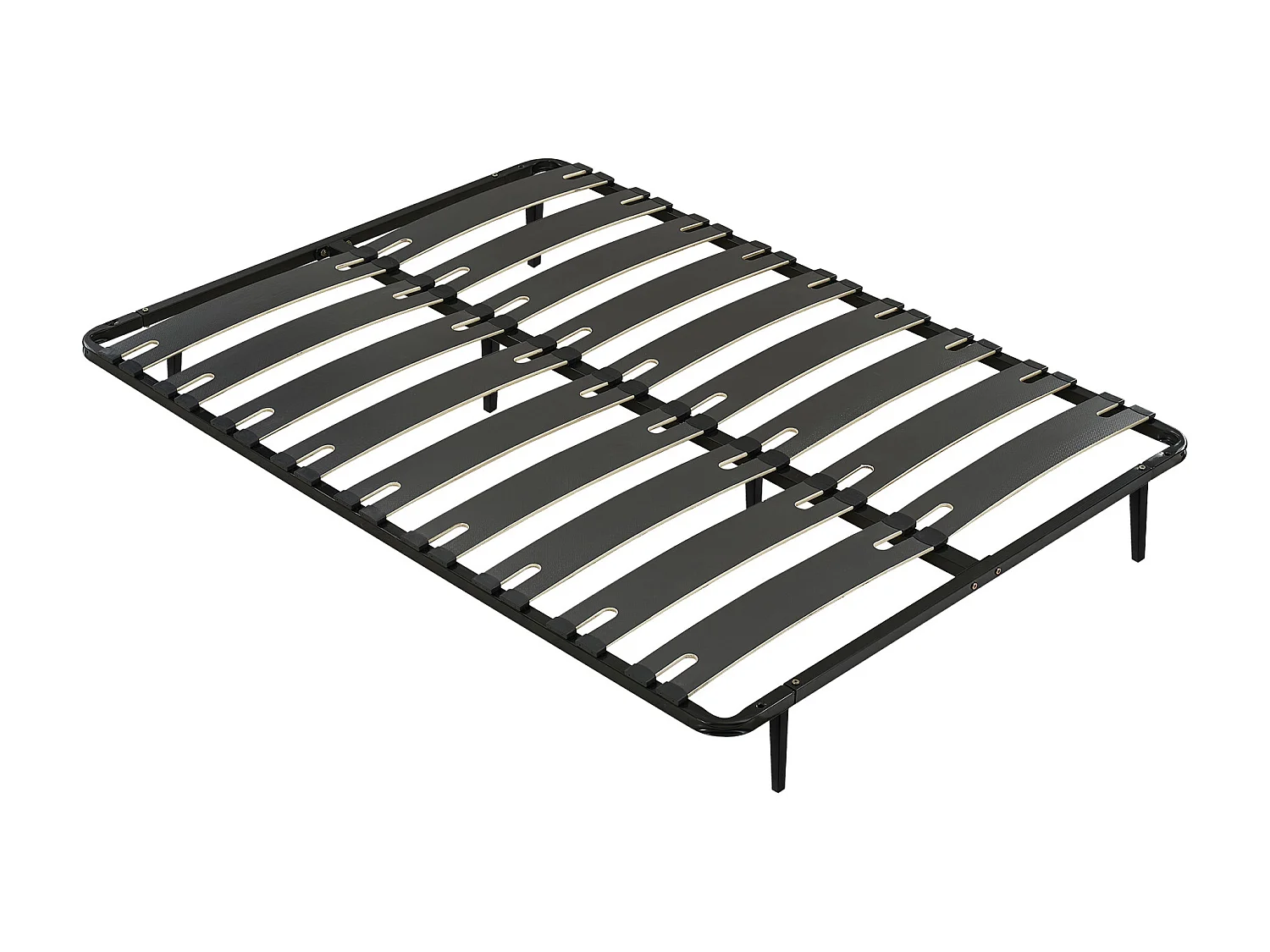 Lattenbodem 140 x 190 cm - 2 x 9 latten - Antislip - Met poten - Zwart - MONTIANO van YSMÉE