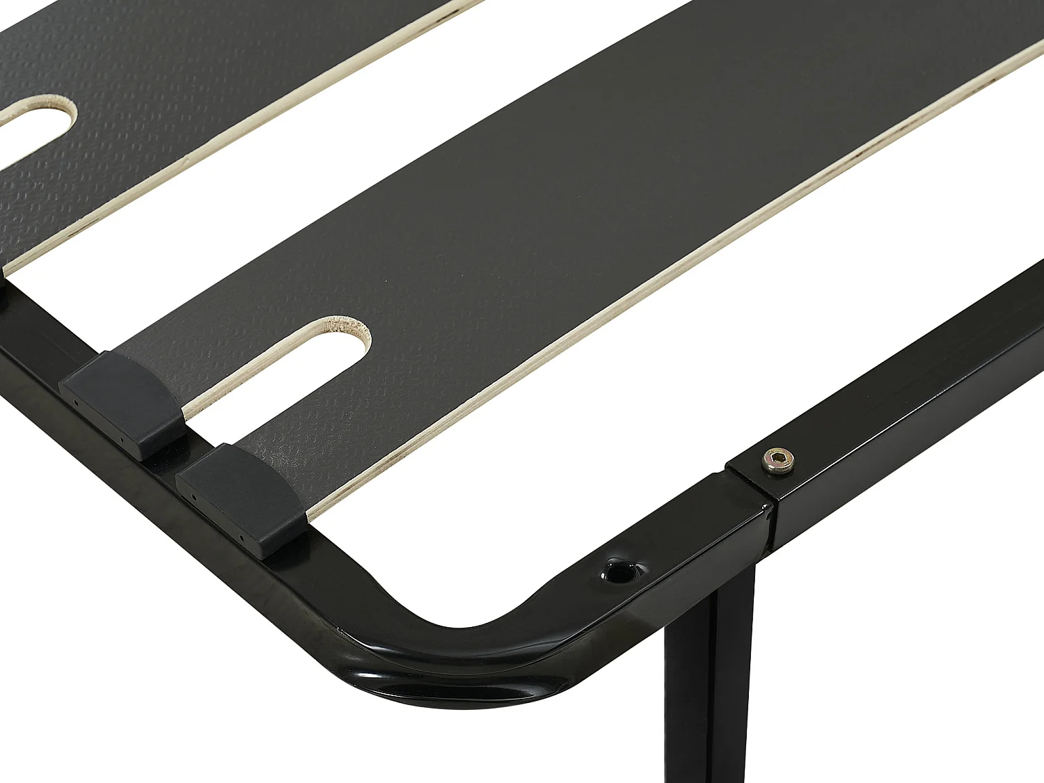 Sommier estrado de ripas  160x200 cm, 2x9 ripas, antiderrapante, com pés, preto - MONTIANO de YSMÉE