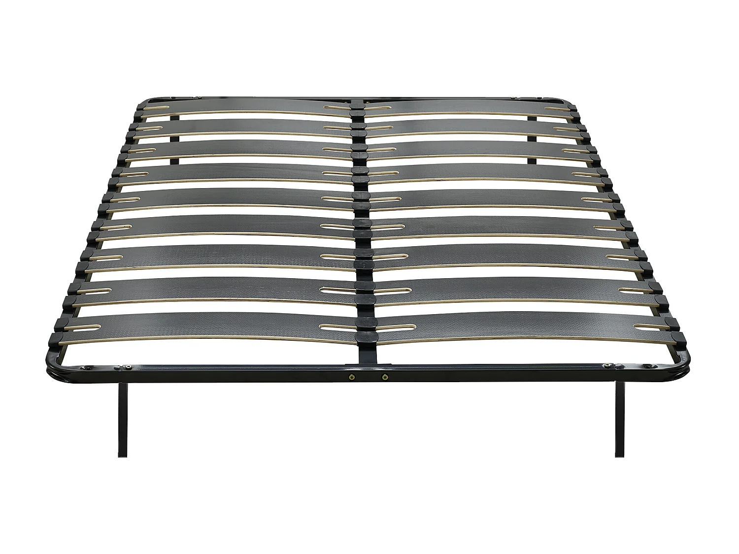 Sengebund med lameller 160 x 200 cm - 2 x 9 lameller - Skridsikker - Med ben - Sort - MONTIANO fra YSMÉE