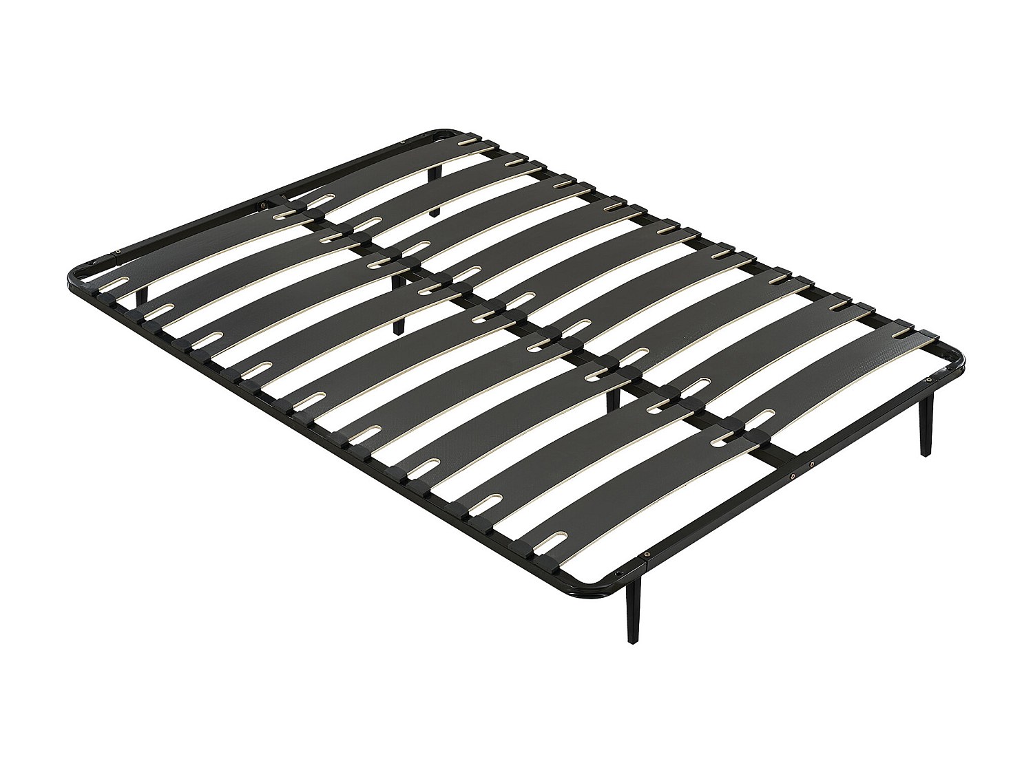Vente-unique Lattenrost-Rahmen - 160 X 200 Cm - 2 X 9 Latten - Rutschfest - Mit Füßen - Schwarz - Montiano Von YsmÉE