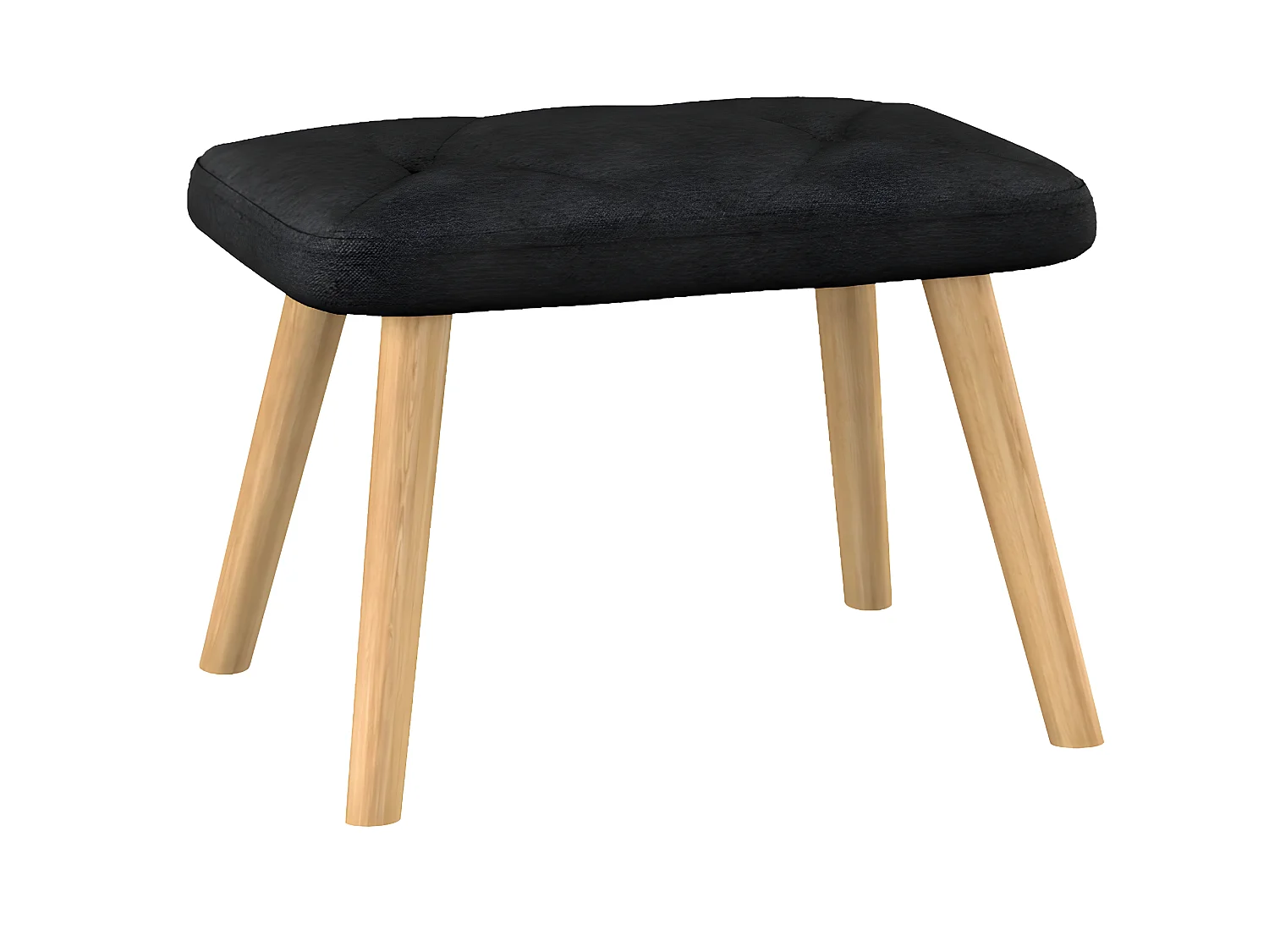 Sillón de relajación con taburete Tela negra