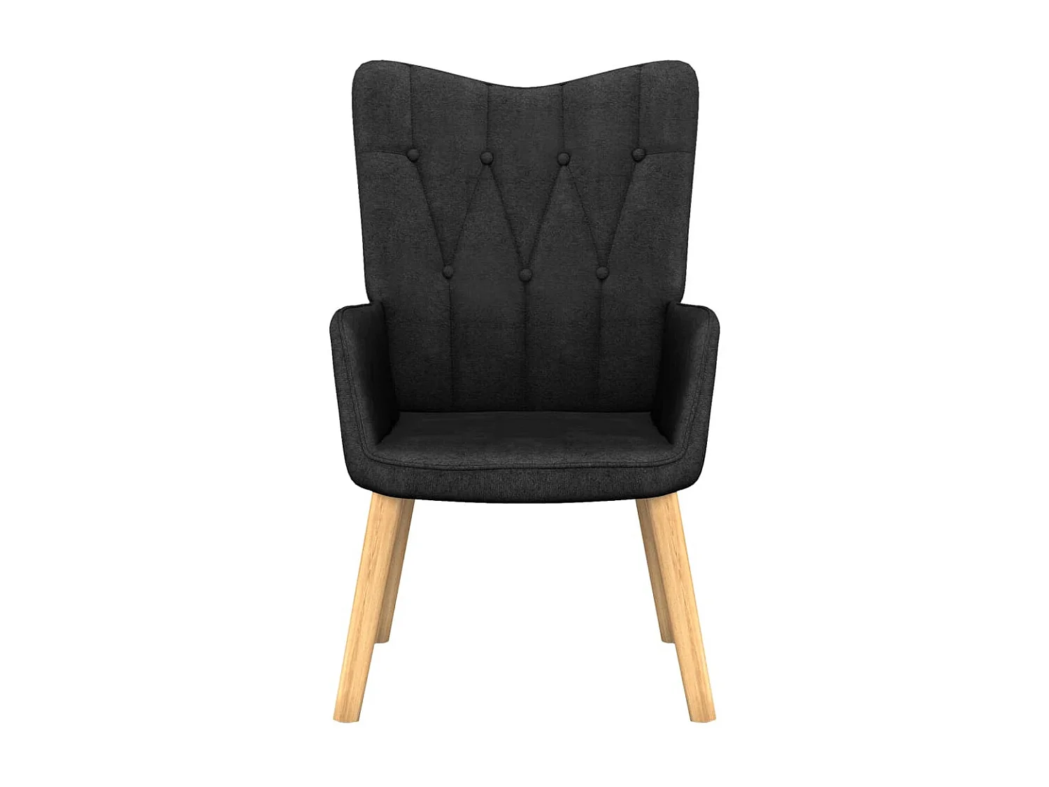 Chaise de relaxation avec tabouret Noir Tissu