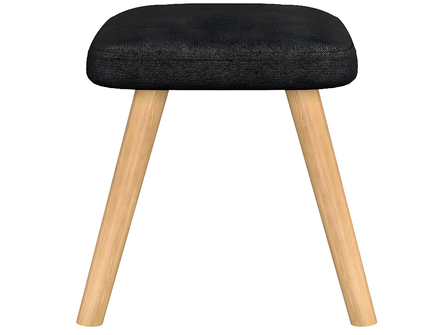 Chaise de relaxation avec tabouret Noir Tissu