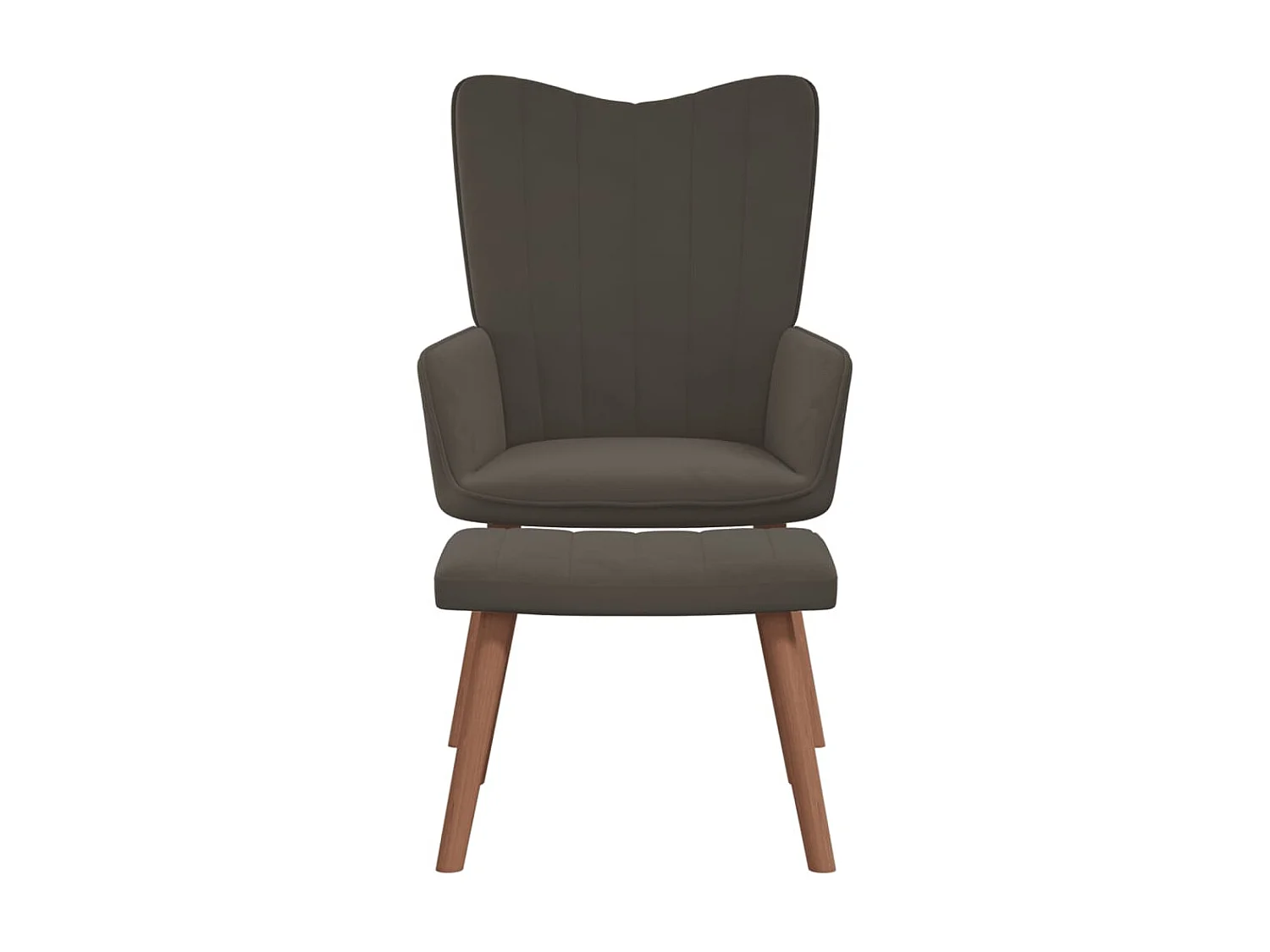 Chaise de relaxation avec repose-pied Gris foncé Velours
