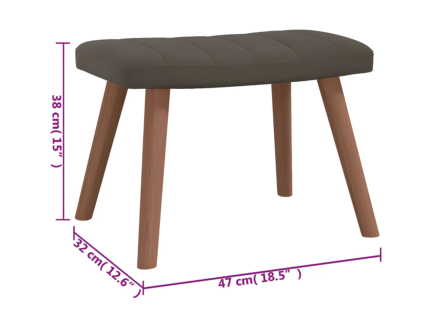 Chaise de relaxation avec repose-pied Gris foncé Velours