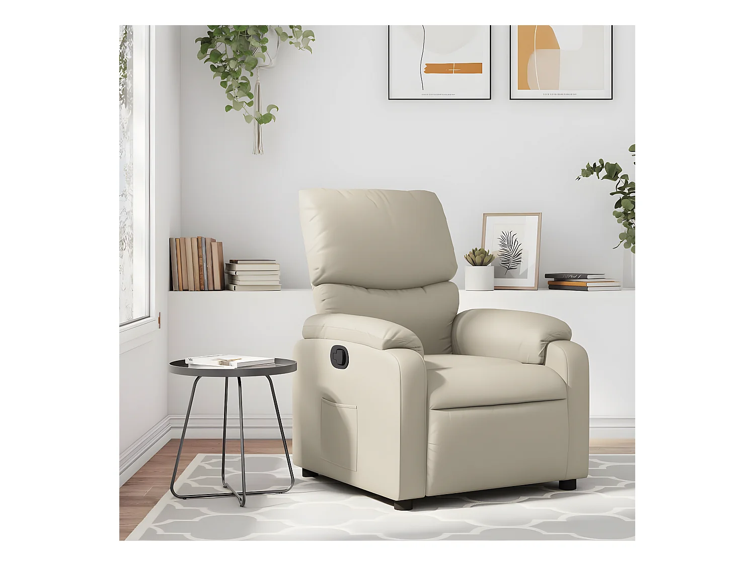Fauteuil inclinable Crème Similicuir