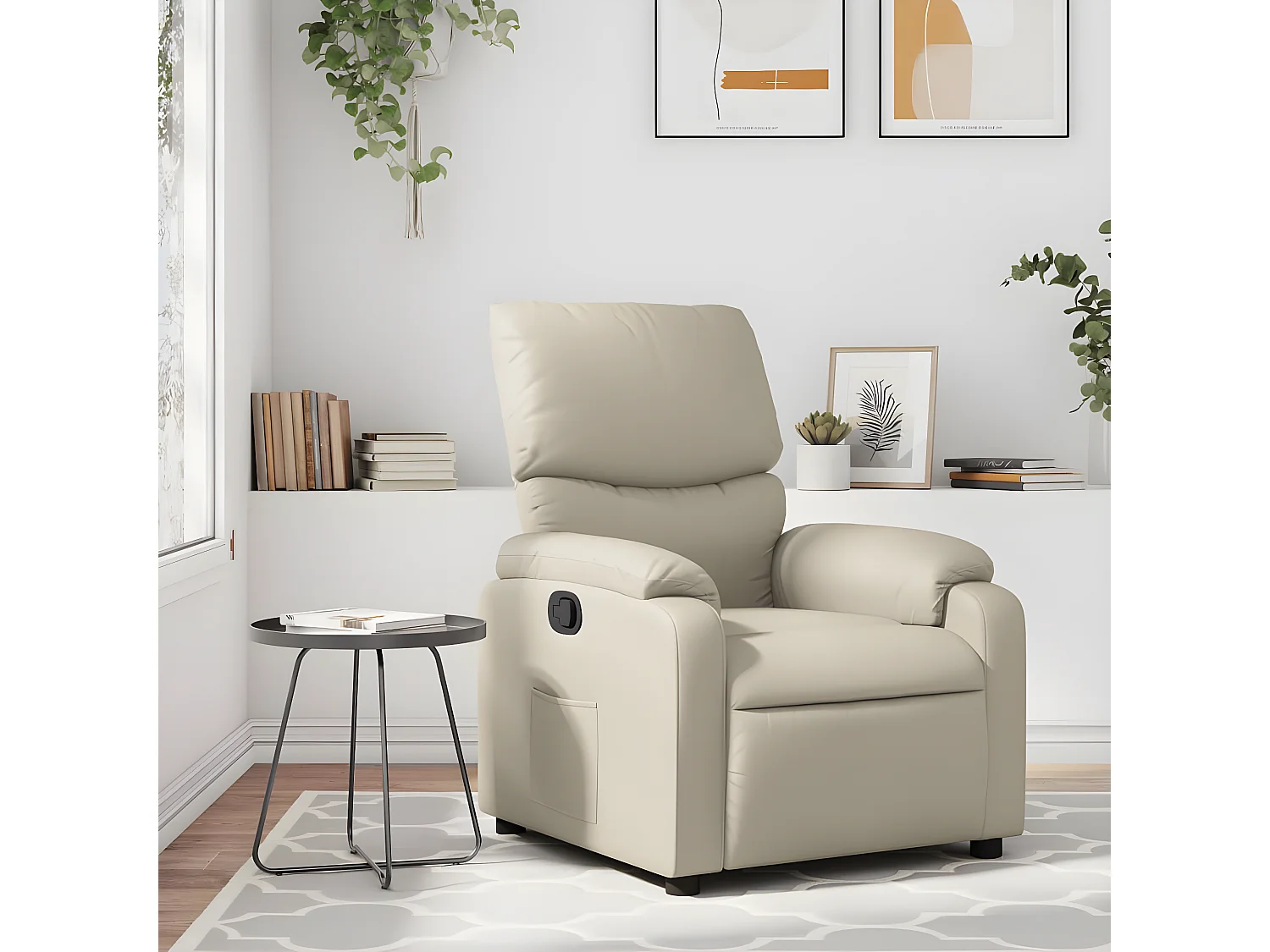 Fauteuil inclinable Crème Similicuir