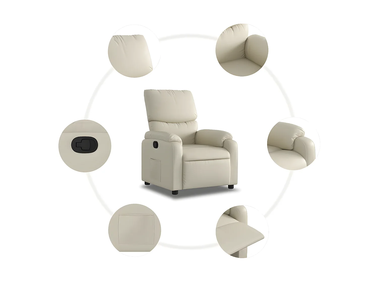 Fauteuil inclinable Crème Similicuir