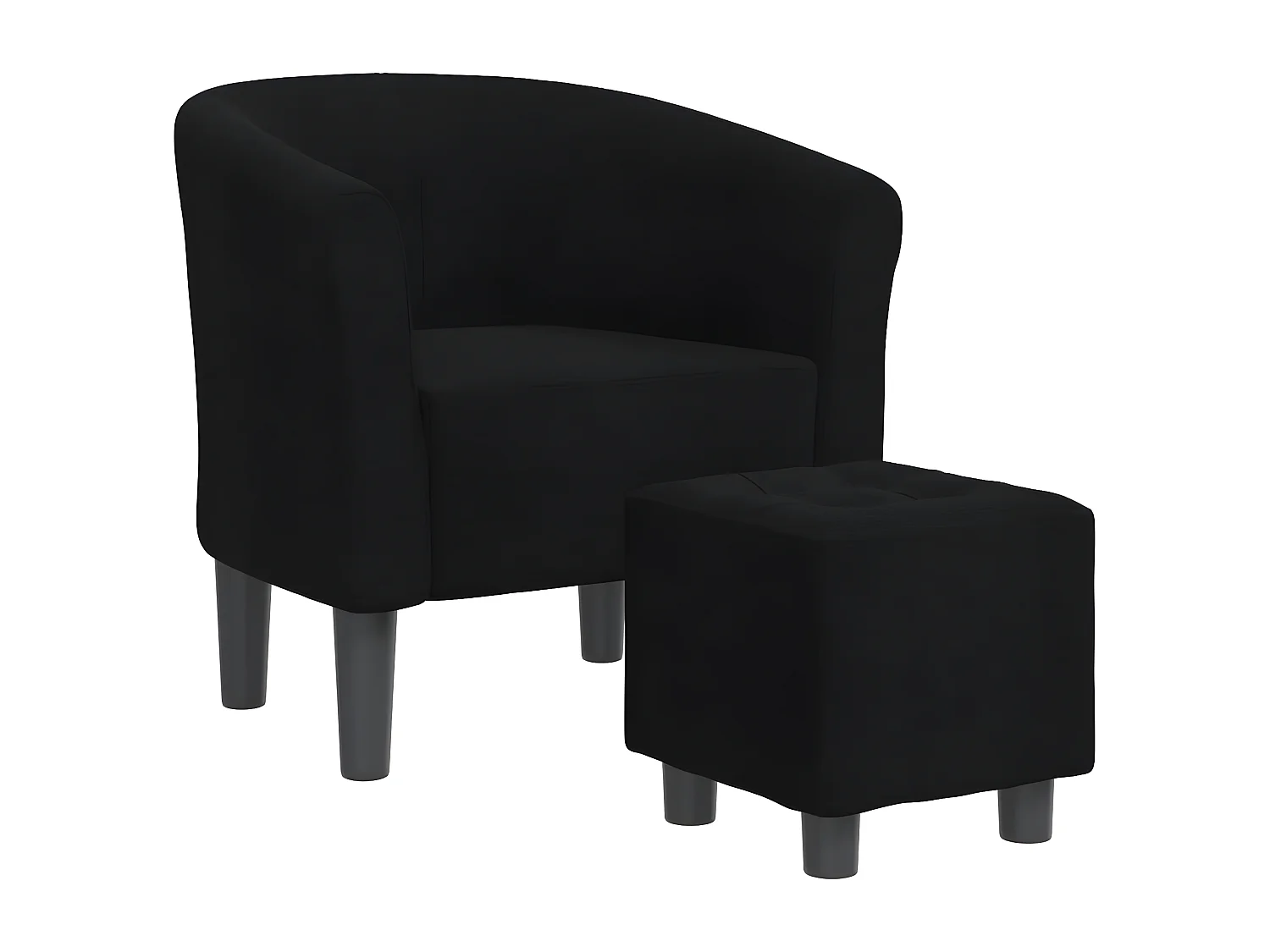 Fauteuil cabriolet avec repose-pied noir tissu