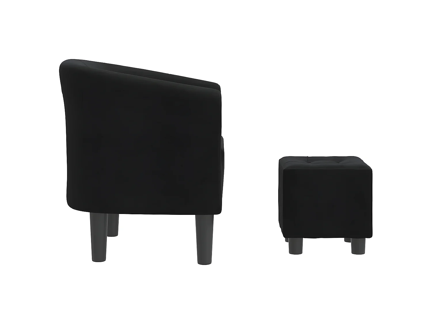Fauteuil cabriolet avec repose-pied noir tissu