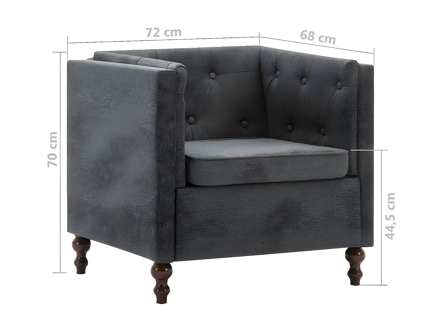 Fauteuil Donkergrijze Stof