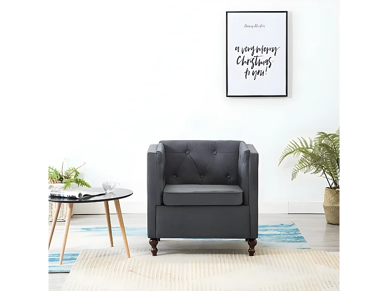 Fauteuil Donkergrijze Stof