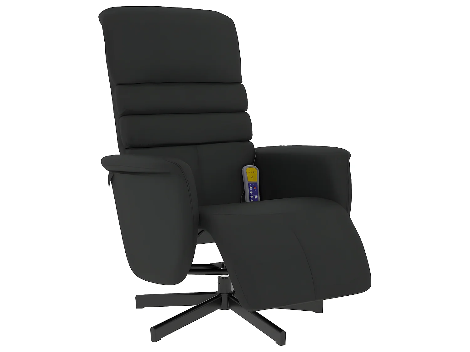 Massagefauteuil met voetsteun van zwart kunstleer