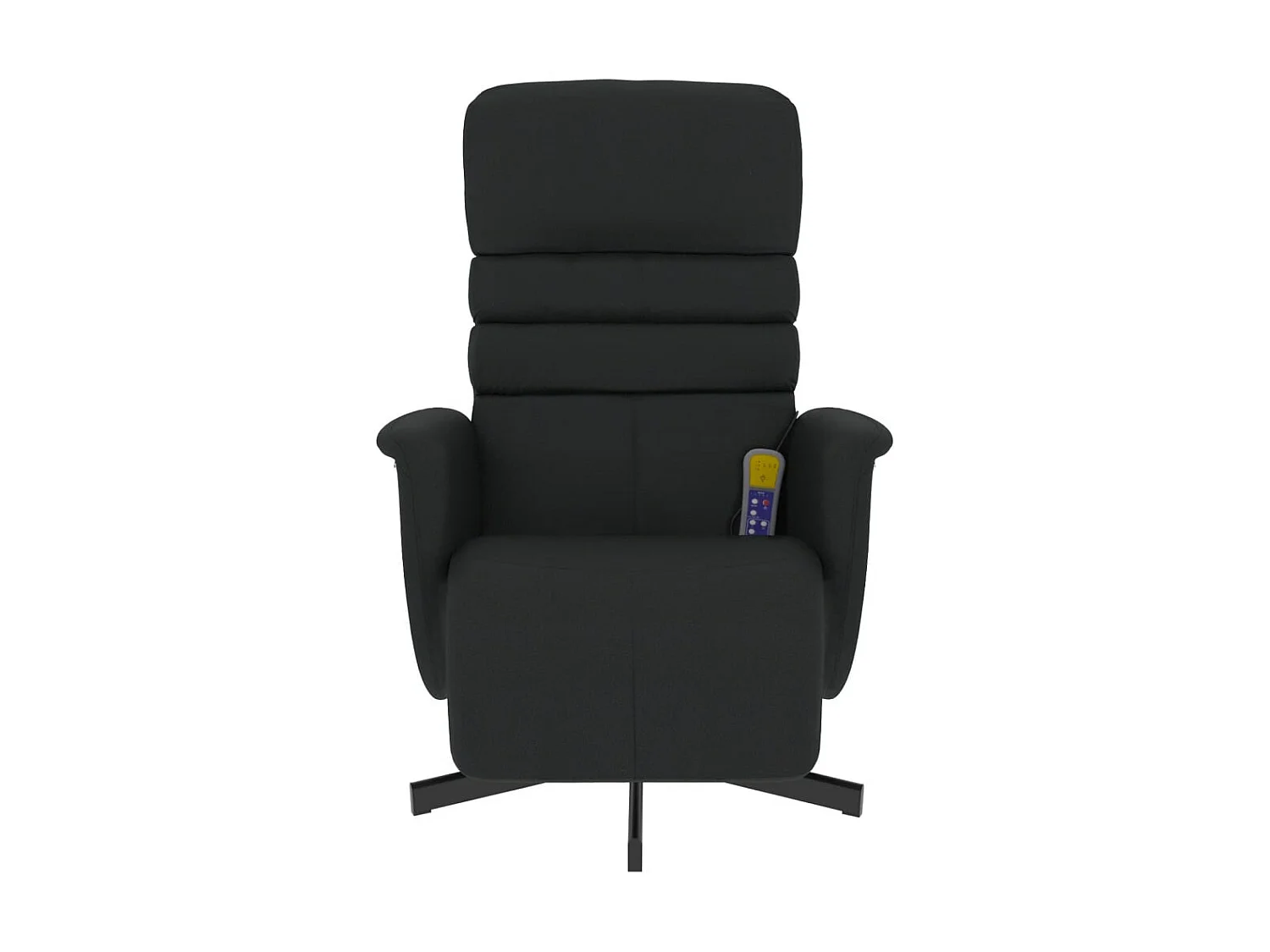 Massagefauteuil met voetsteun van zwart kunstleer