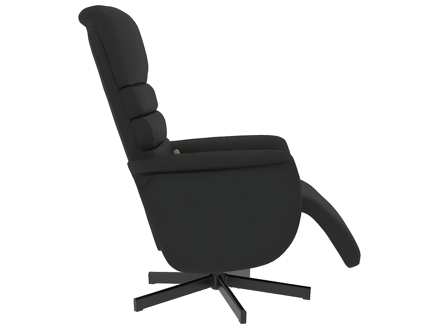 Massagefauteuil met voetsteun van zwart kunstleer