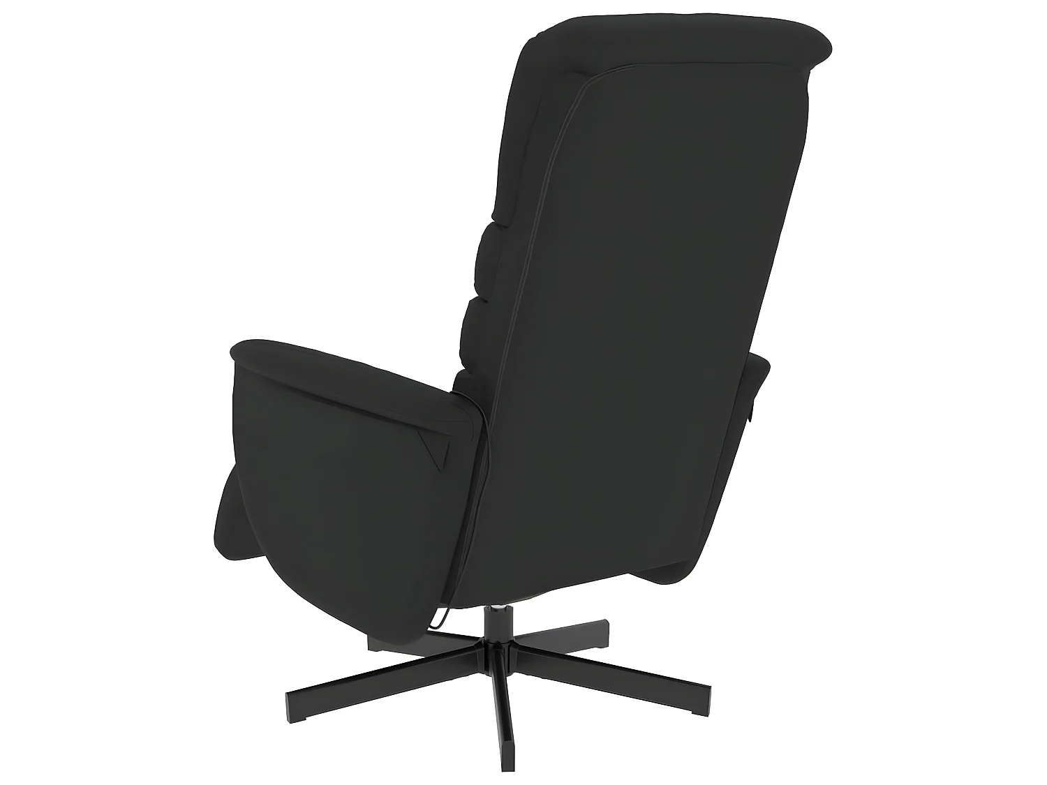 Massagefauteuil met voetsteun van zwart kunstleer