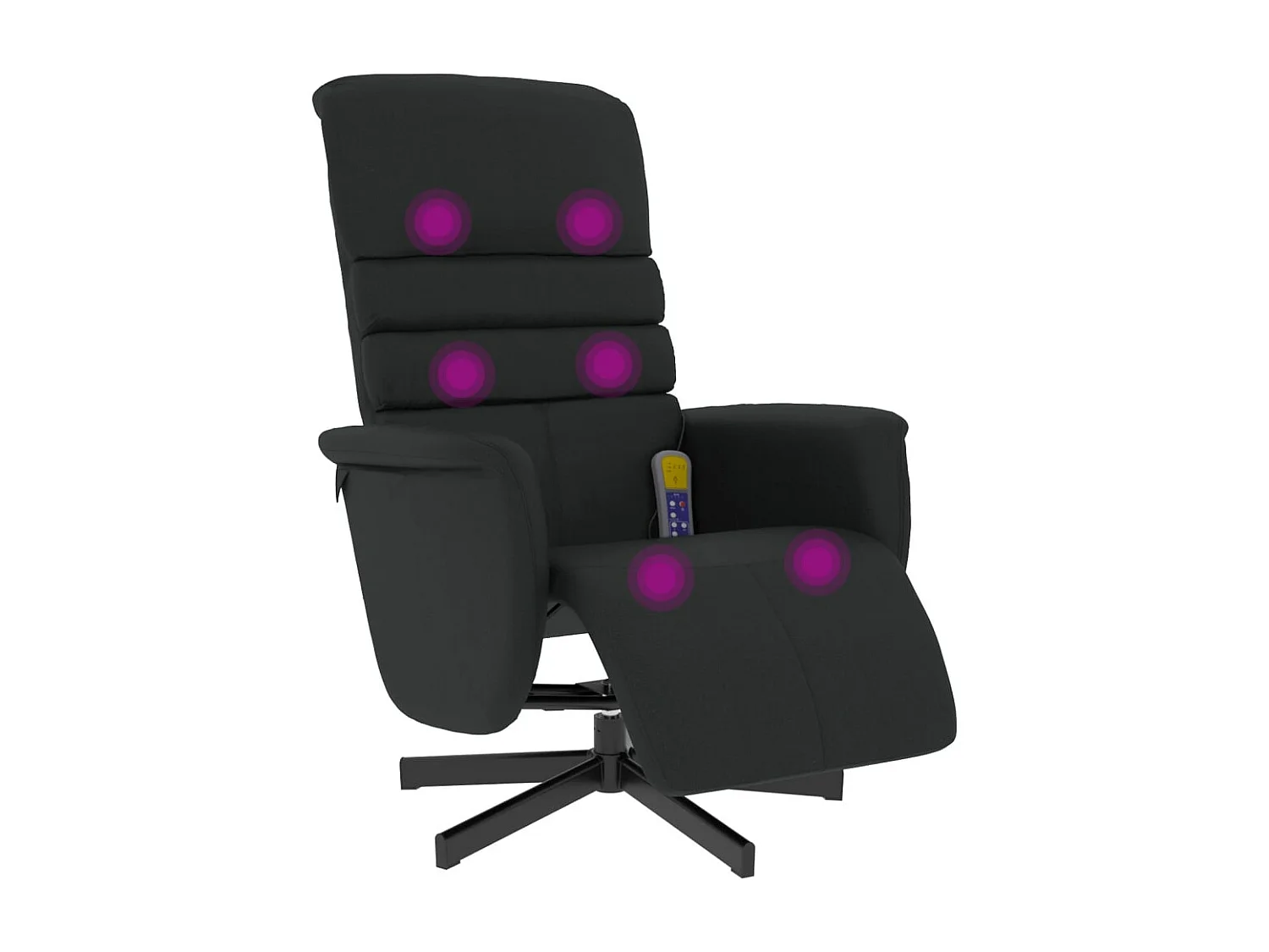 Massagefauteuil met voetsteun van zwart kunstleer