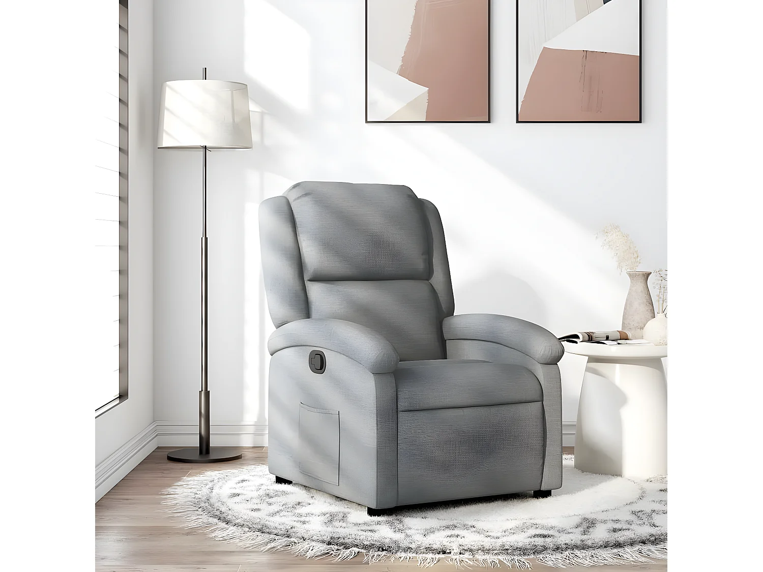 Fauteuil inclinable Gris clair Tissu