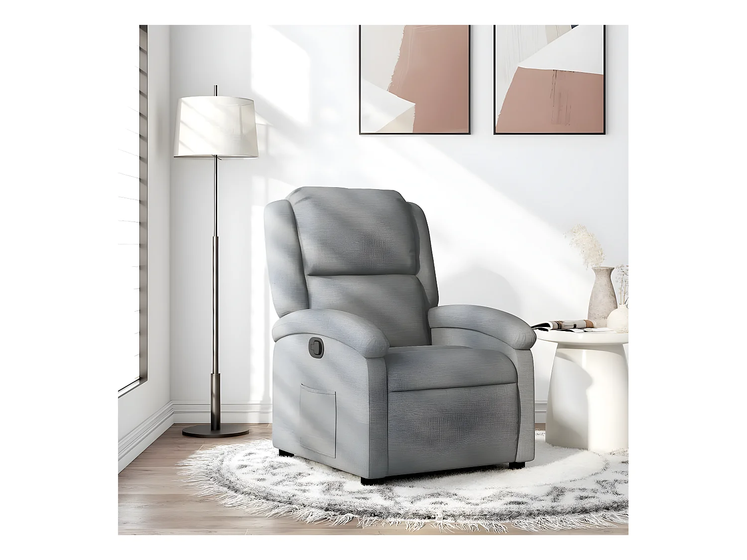 Fauteuil inclinable Gris clair Tissu