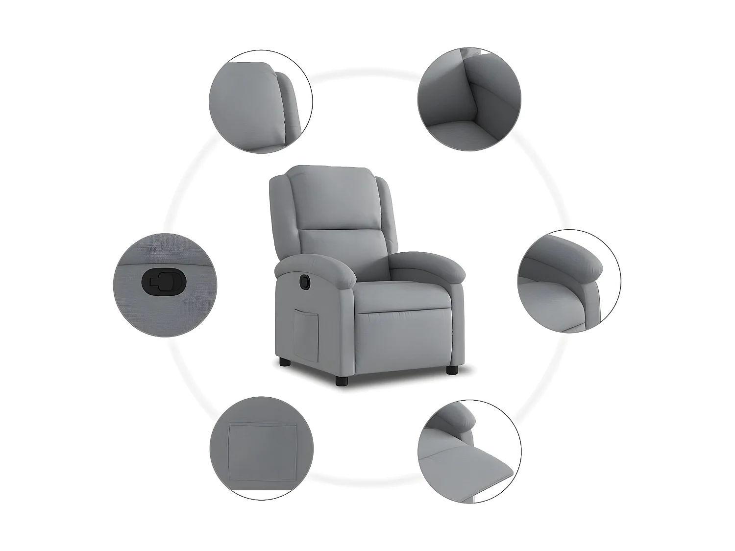 Fauteuil inclinable Gris clair Tissu