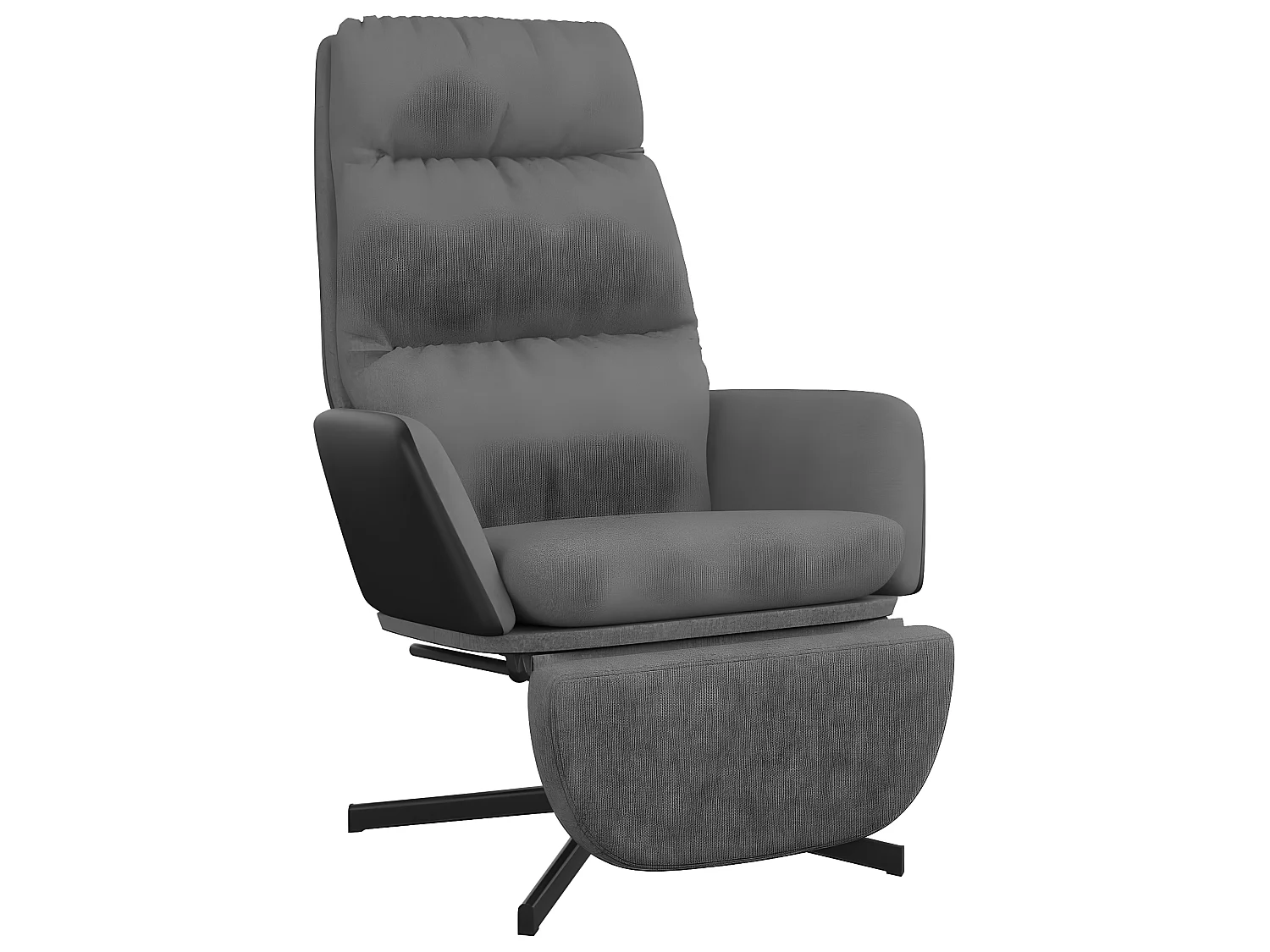 Chaise de relaxation avec repose-pied Gris clair Tissu