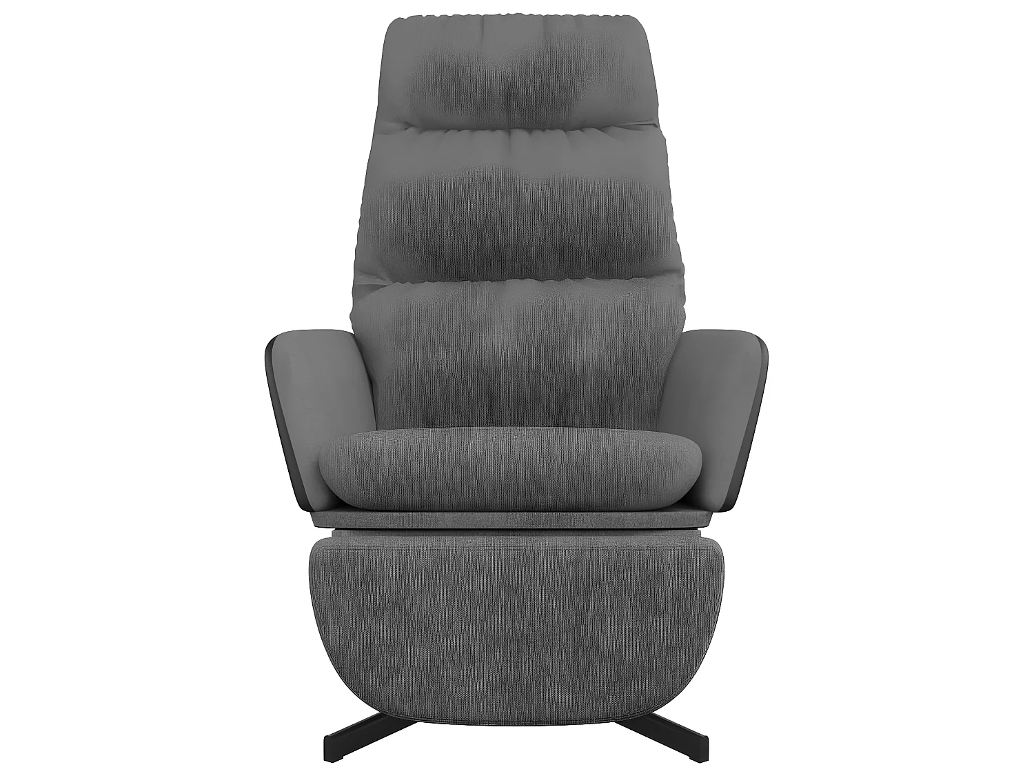 Chaise de relaxation avec repose-pied Gris clair Tissu