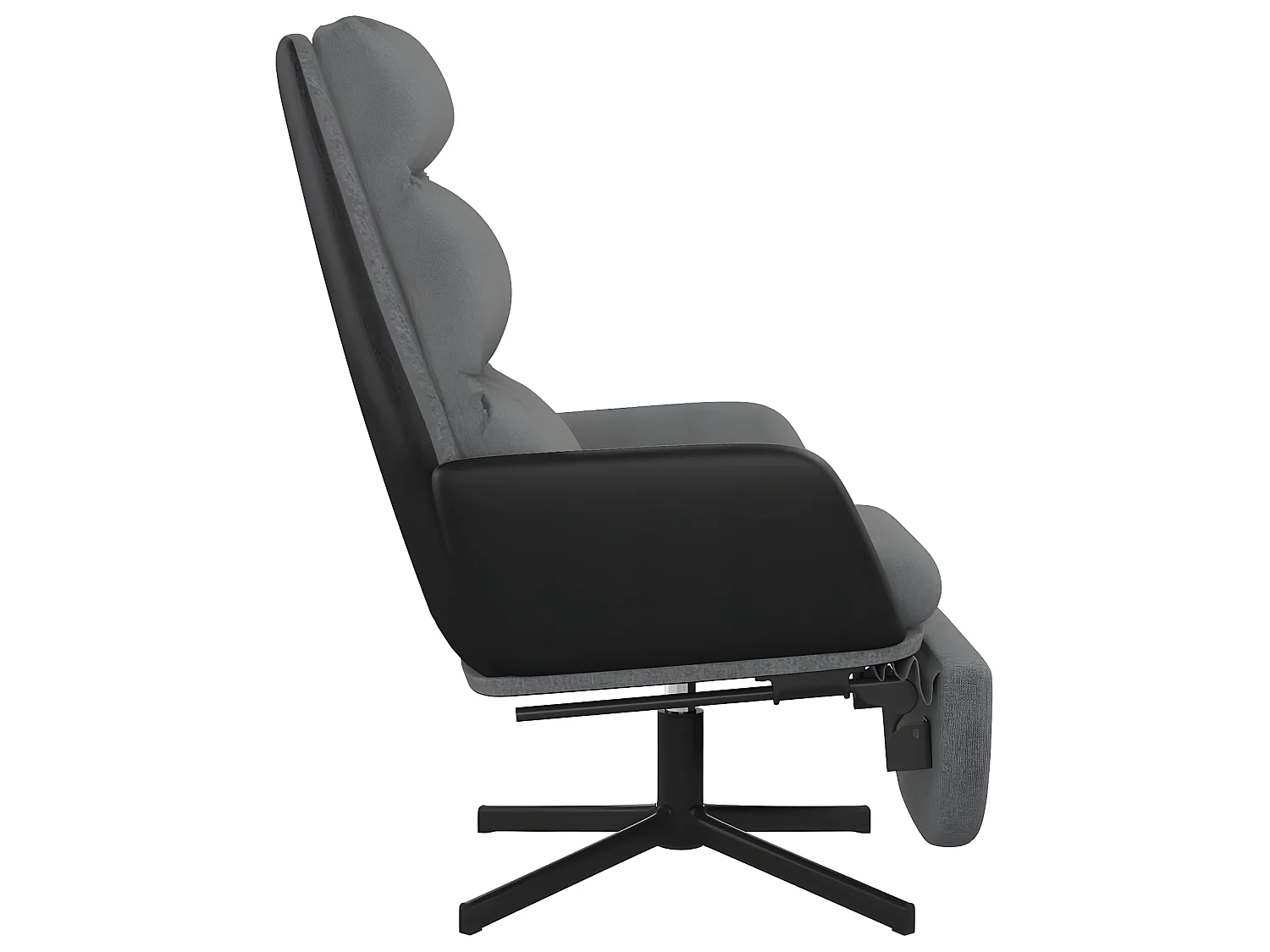 Chaise de relaxation avec repose-pied Gris clair Tissu