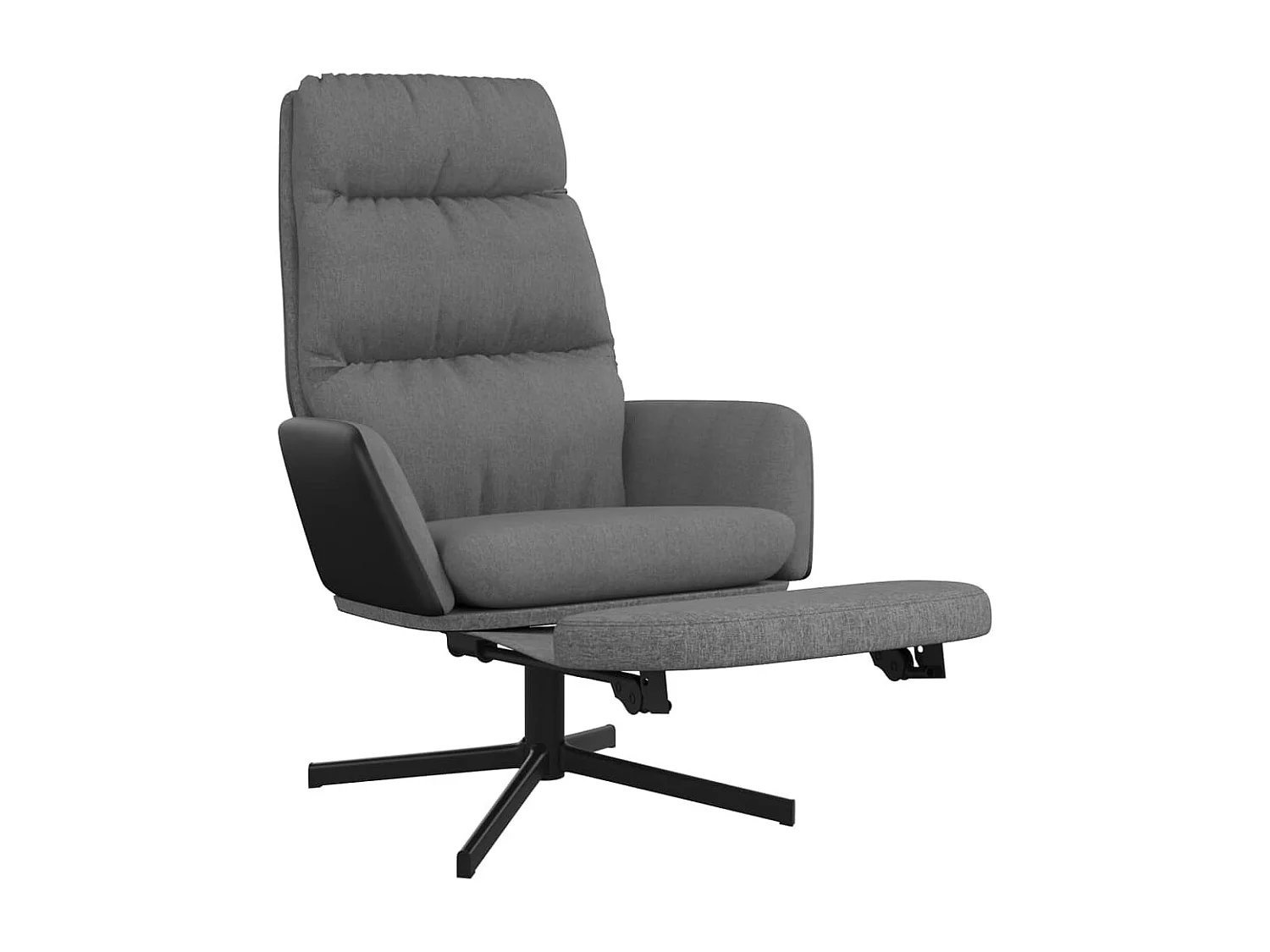 Chaise de relaxation avec repose-pied Gris clair Tissu