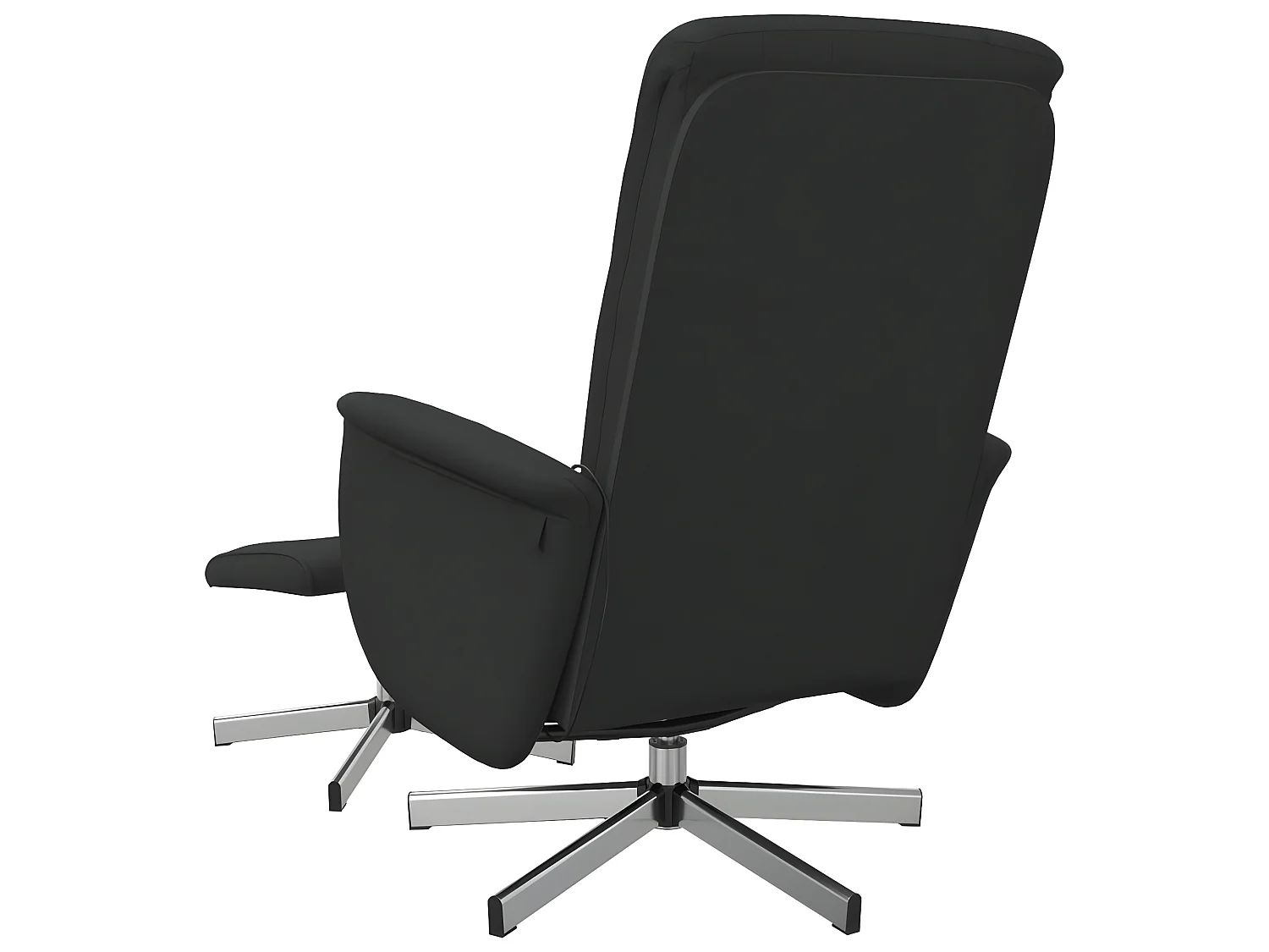 Cadeira de massagem reclinável com apoio para os pés em tecido preto