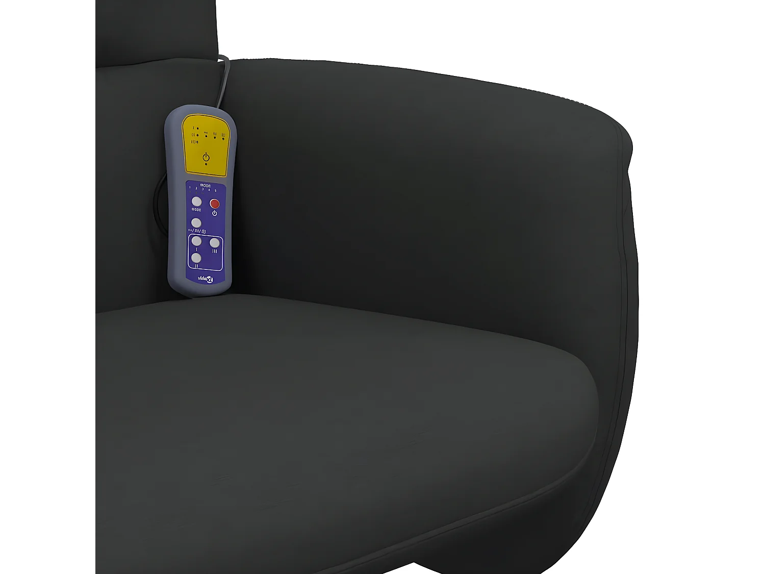 Cadeira de massagem reclinável com apoio para os pés em tecido preto