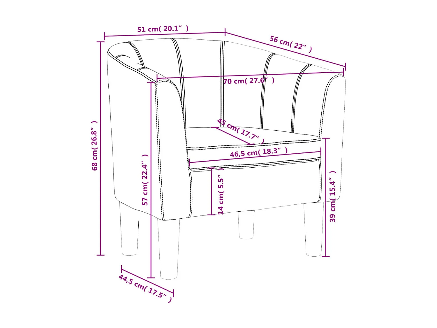 Bruine kunstleren converteerbare fauteuil