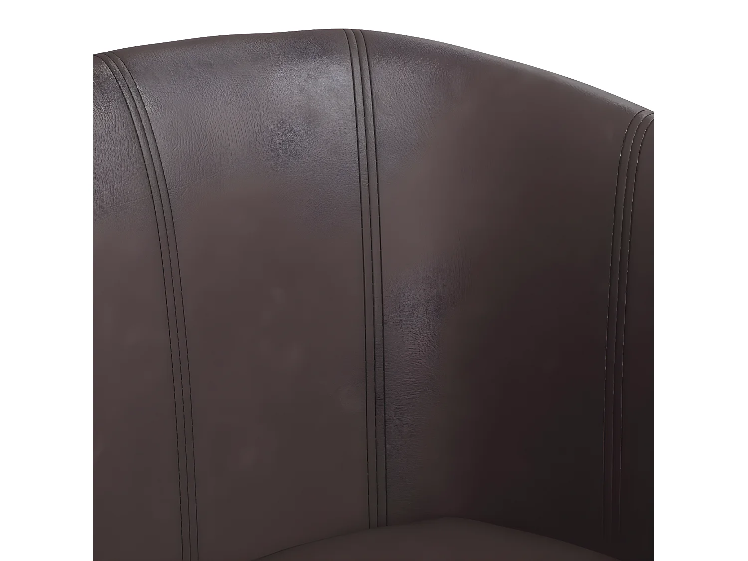 Fauteuil cabriolet marron similicuir
