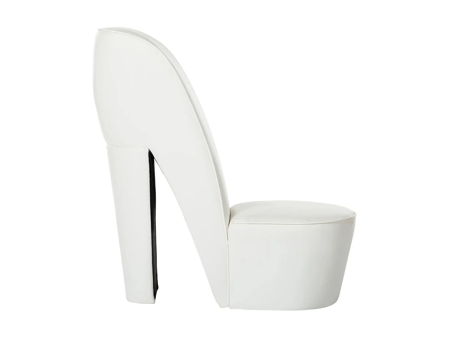 Chaise en forme de chaussure à talon haut Blanc Similicuir