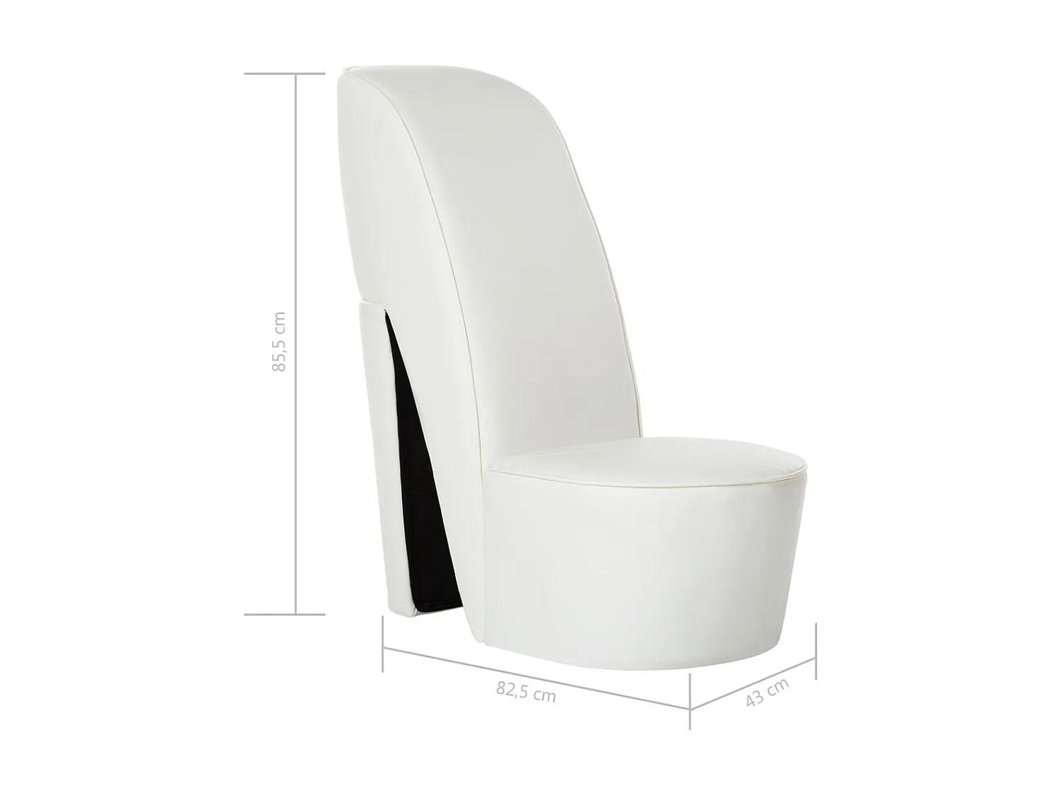 Chaise en forme de chaussure à talon haut Blanc Similicuir