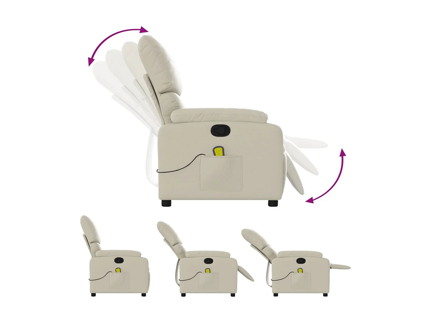 Poltrona de massagem creme couro sintético