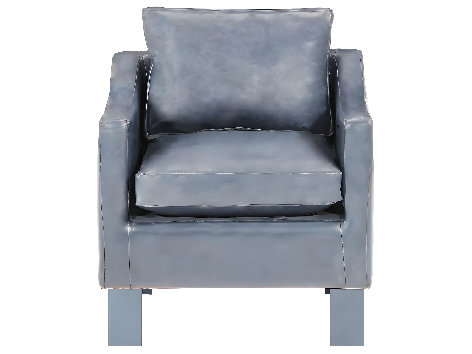 Grijze fauteuil van echt leer