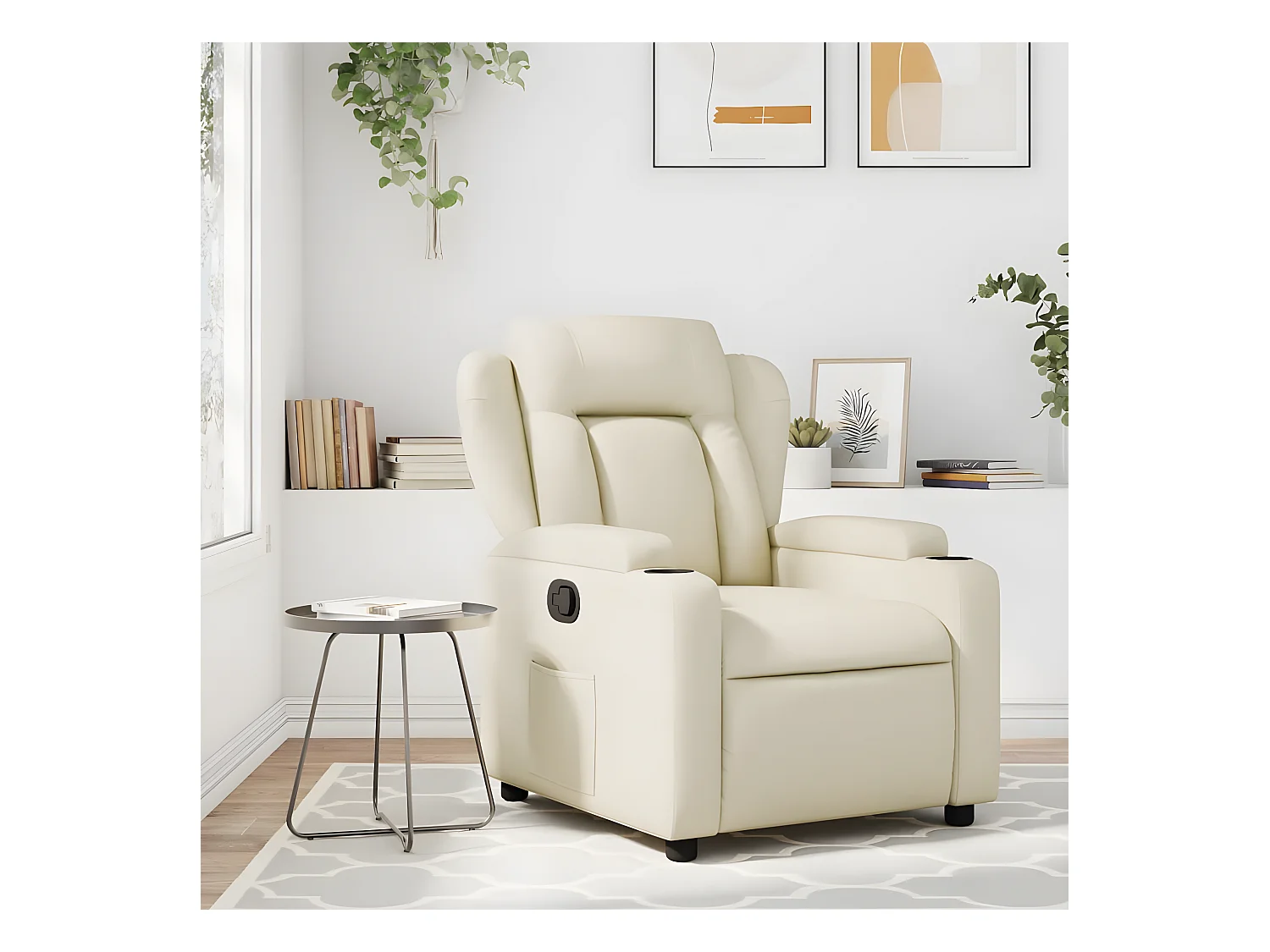 Fauteuil inclinable Crème Similicuir